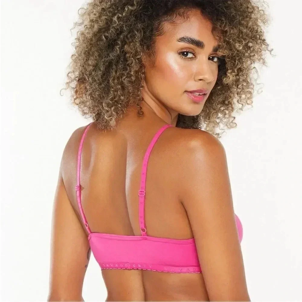 SAVAGE X FENTY COTTON JERSEY BRALETTE PINK SIZE SMALL